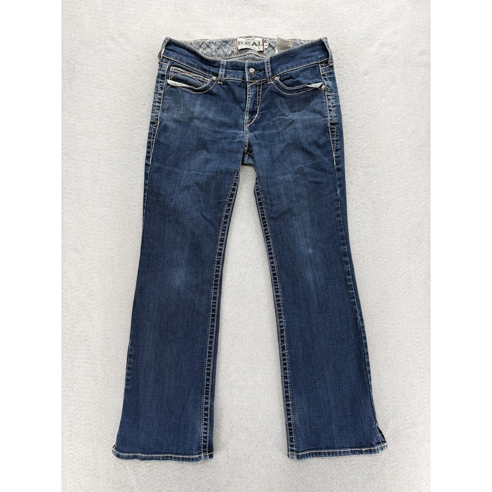 Ariat REAL Denim Jeans Womens 30S Blue Med Wash Mid Rise Bootcut Stretch Western